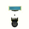 2pcs Replacement Blades Heads For Philips Norelco One Blade, Guide Comb Guards Electric Trimmer Shaver 14-length Adjustable Replacement Kit For QP2520