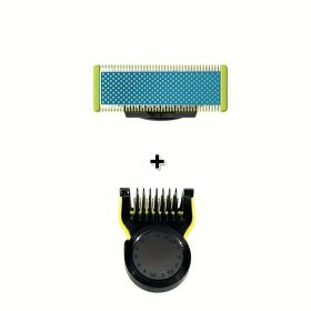 2pcs Replacement Blades Heads For Philips Norelco One Blade, Guide Comb Guards Electric Trimmer Shaver 14-length Adjustable Replacement Kit For QP2520