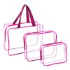 3Pcs Clear Travel Bags Waterproof Cosmetic Makeup Lotion Toiletry Wash Handbags Transparent Holder Pouch Kits For Swimming Travel Hotel