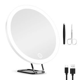30X Magnifying Mirror With Light 3 Colors Dimmable Brightness Included Tweezer Scissor 
Travel Magnifying Makeup Mirror with Suction Cup 360° Adjusta (Option: MagnifyingMirrorWhite)